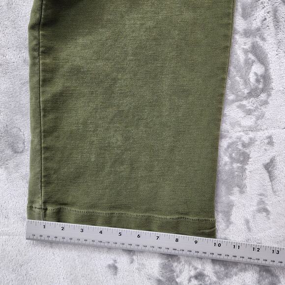 Maurices Pants Womens 8 Green Patch Pocket High Rise Wide Leg Crop Ankle Stretch - Picture 11 of 12